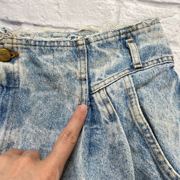 Vintage 80s 90s Chic High Waist Mom Jeans Acid Wash Petite Size 22 WP Pleated - Picture 4 of 10